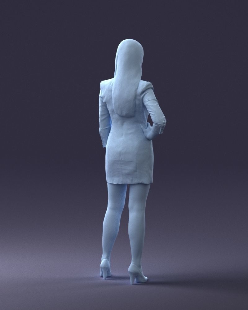 000278 Female Model in Black Business Dress 0708 3dp 3D print model_17