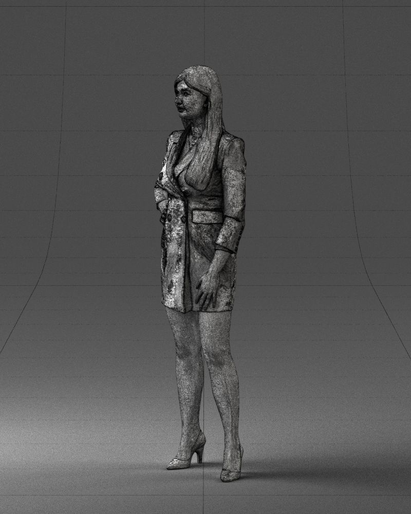 000278 Female Model in Black Business Dress 0708 3dp 3D print model_30