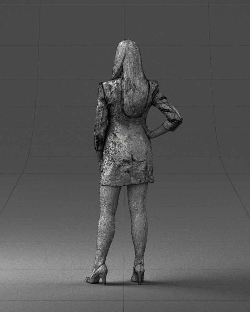 000278 Female Model in Black Business Dress 0708 3dp 3D print model_21