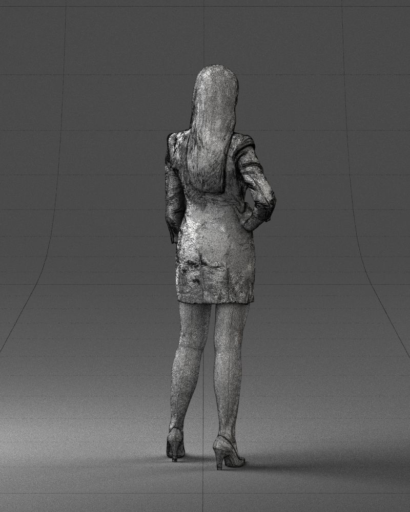 000278 Female Model in Black Business Dress 0708 3dp 3D print model_18