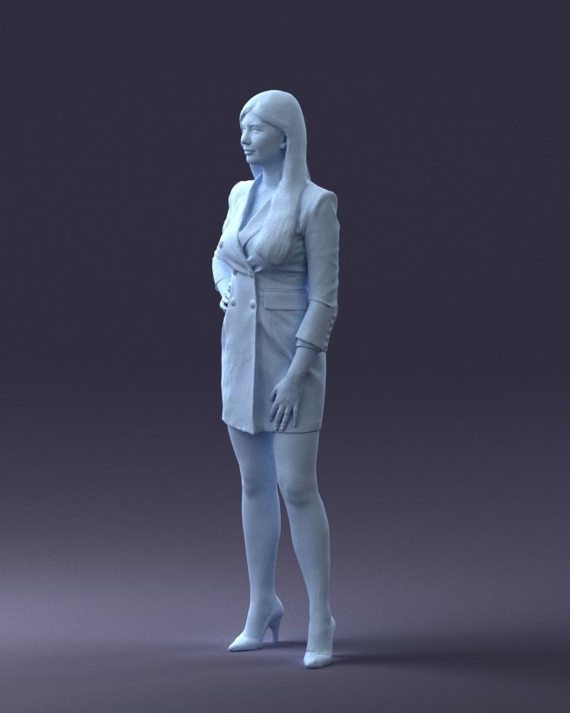 000278 Female Model in Black Business Dress 0708 3dp 3D print model_29