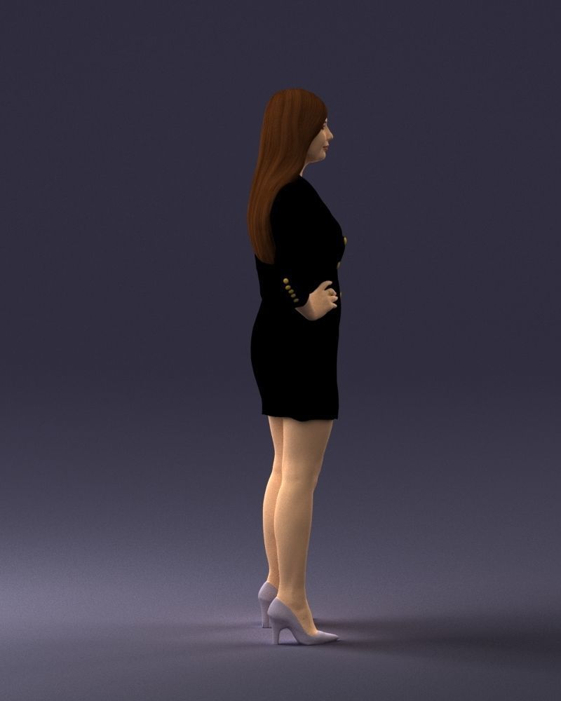 000278 Female Model in Black Business Dress 0708 3dp 3D print model_13
