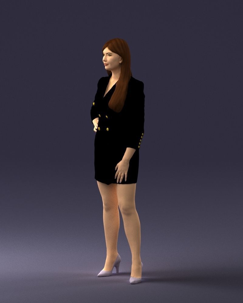 000278 Female Model in Black Business Dress 0708 3dp 3D print model_28