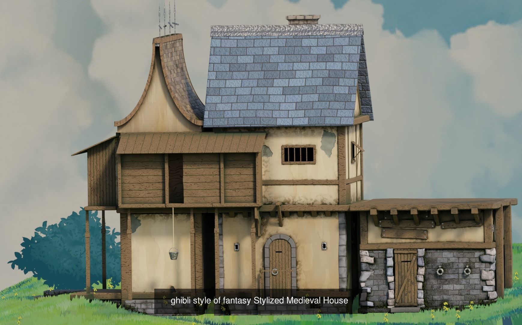 fantasy Stylized Medieval Houses X12Pack  3D Model Collection_5