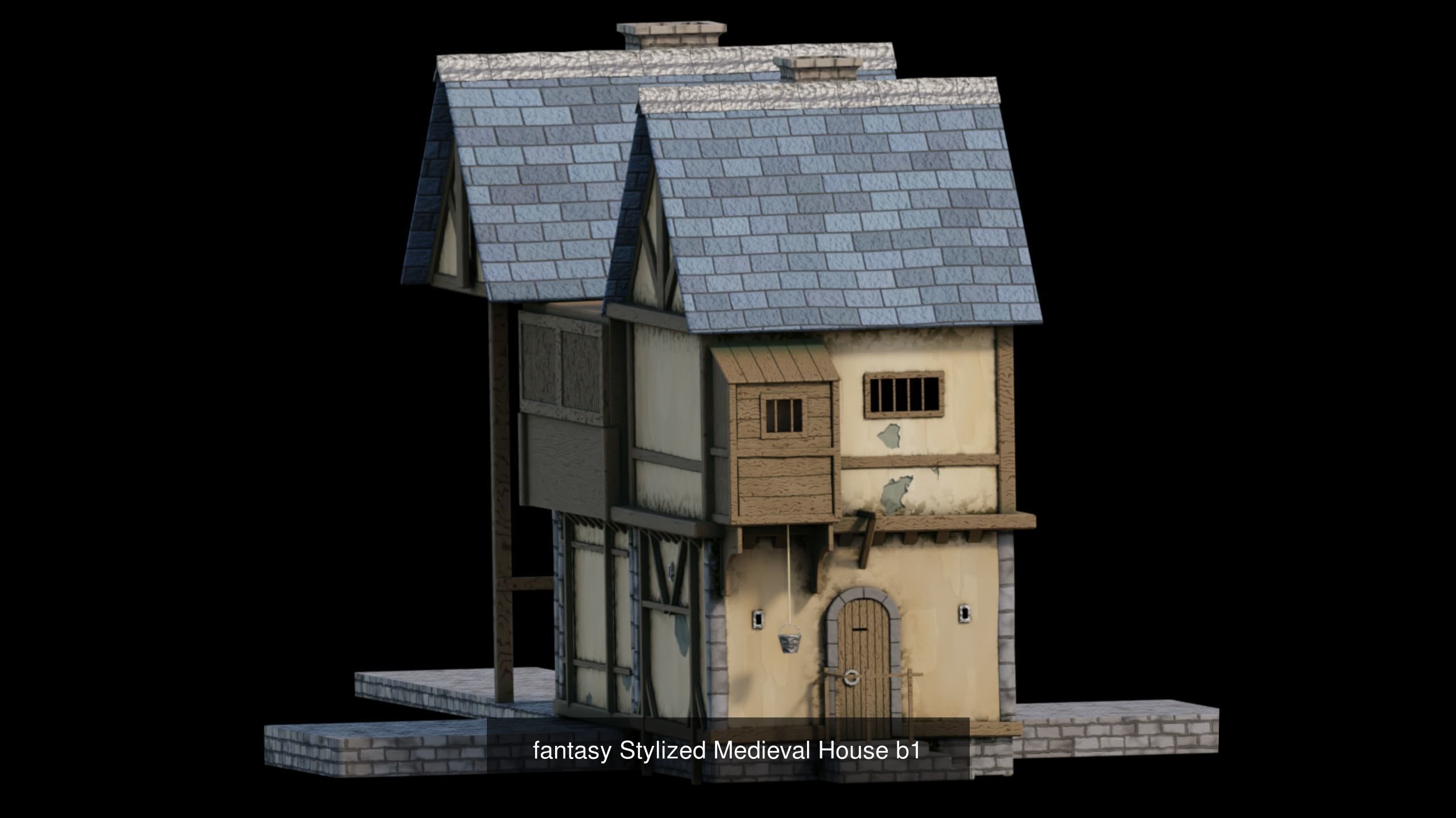 fantasy Stylized Medieval Houses X12Pack  3D Model Collection_2