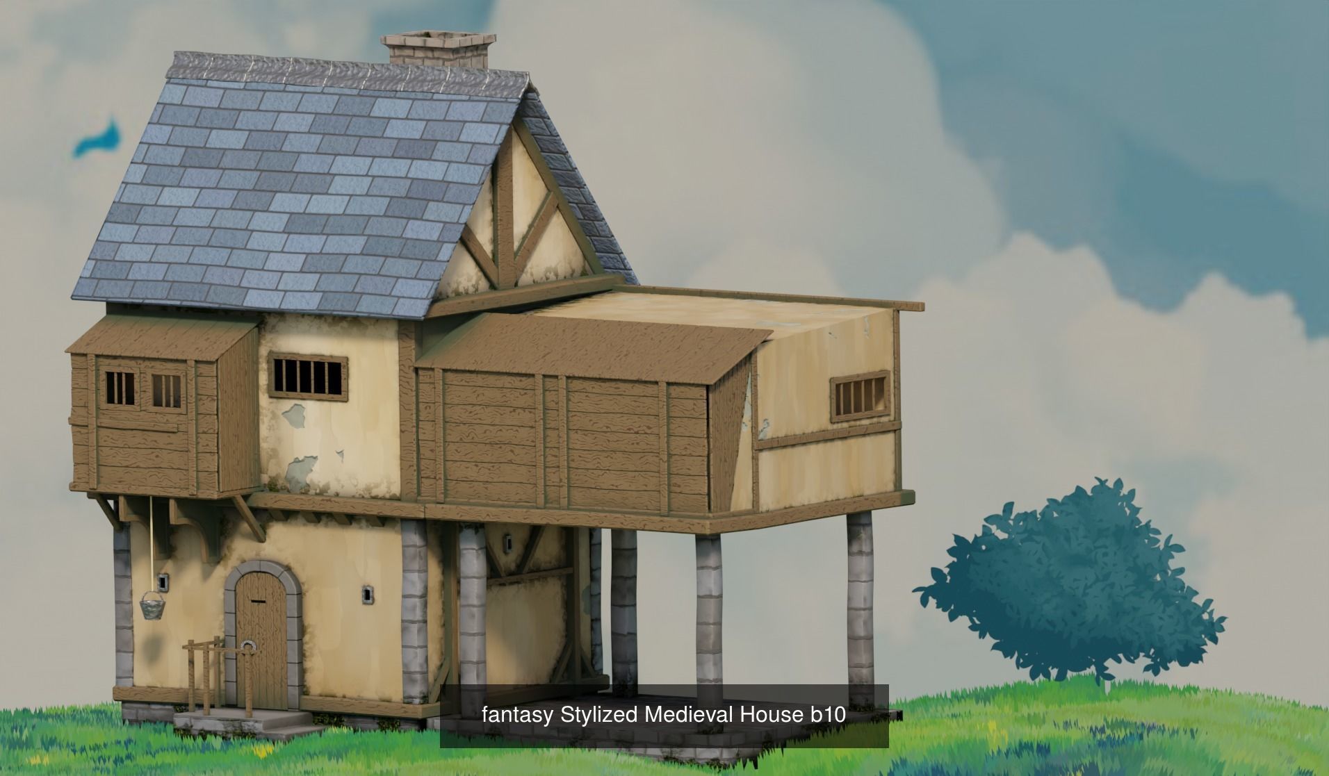fantasy Stylized Medieval Houses X12Pack  3D Model Collection_12