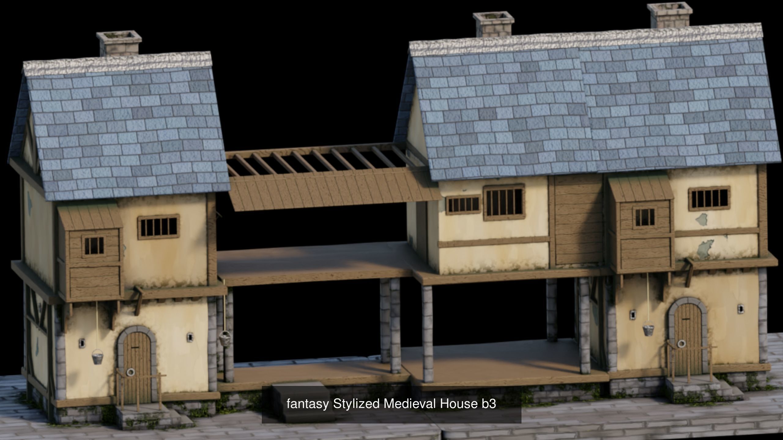 fantasy Stylized Medieval Houses X12Pack  3D Model Collection_4