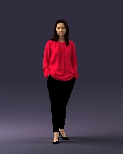 Woman in pink sweater 0228 3D Print Ready 3D print model