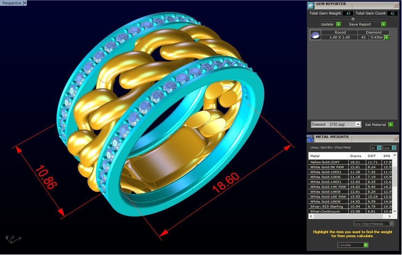 Chain Diamond ring - Miami Cuban ring - N8530A size 8 dot 5 3D print model_9