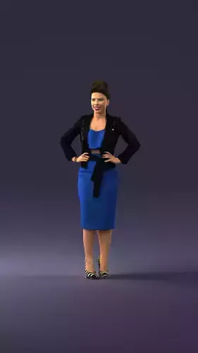 The girl in the blue dress 0338 3D Print Ready