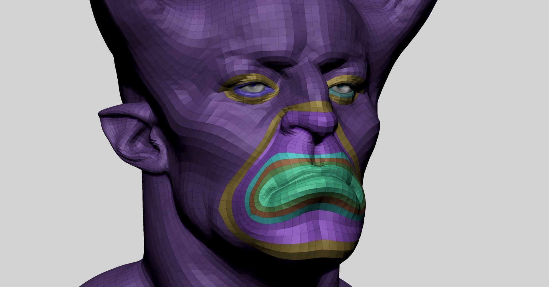 Creature Head Basemesh v2 3D model_9