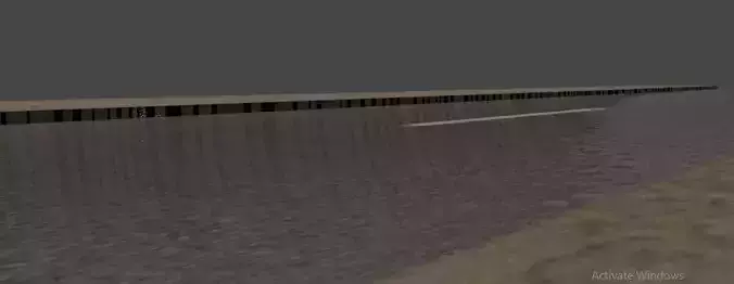 Road 3d Model with water