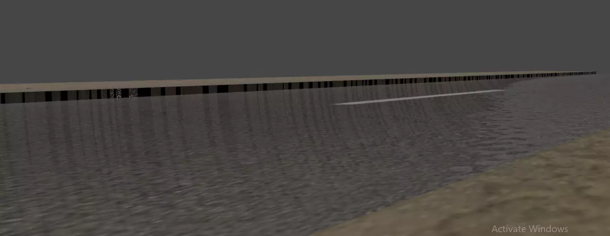 Road 3d Model with water Free 3D model_0