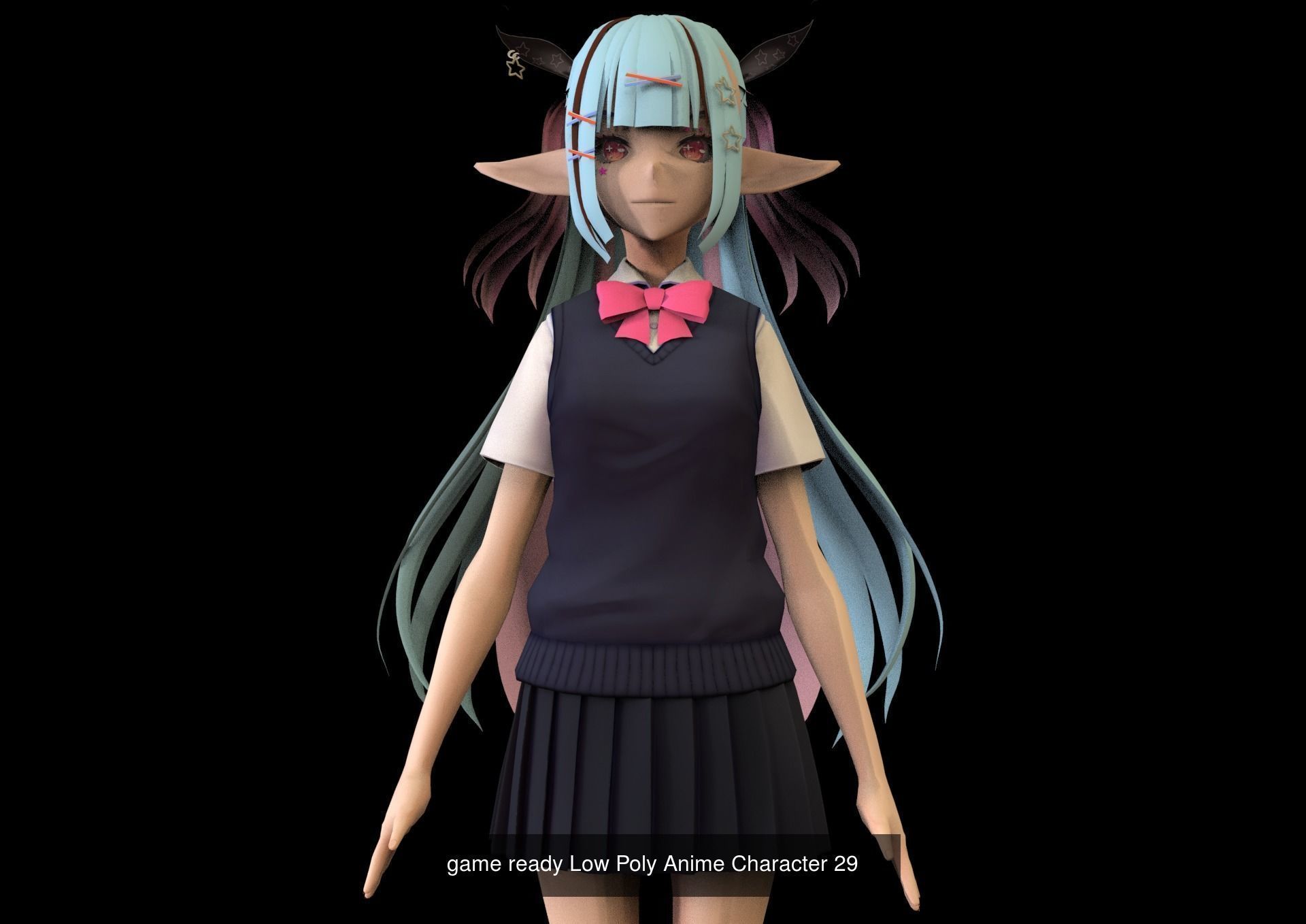 13 Anime Low Poly Characters MIGAPack 3D Model Collection_10