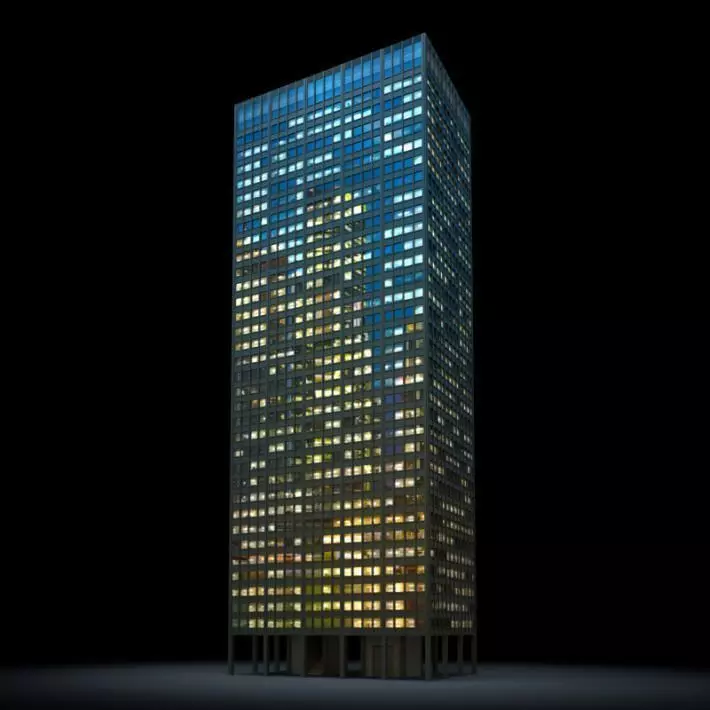 Glass Office Skyscraper 3D model_0