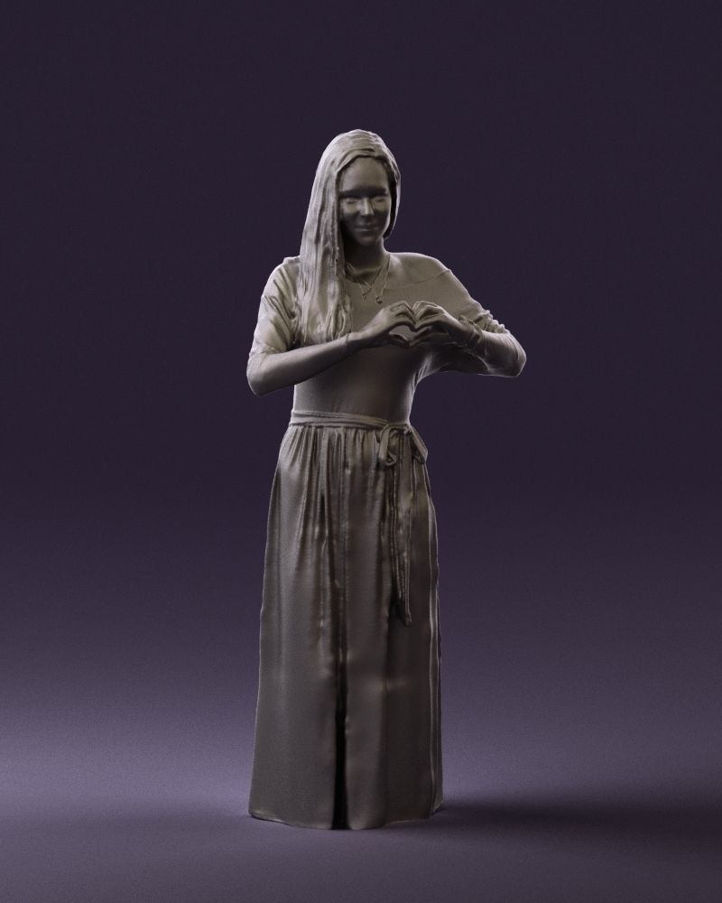 Woman showing the heart 0606 3D model_34