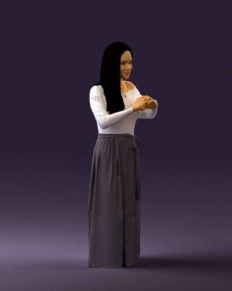 Woman showing the heart 0606 3D model_6