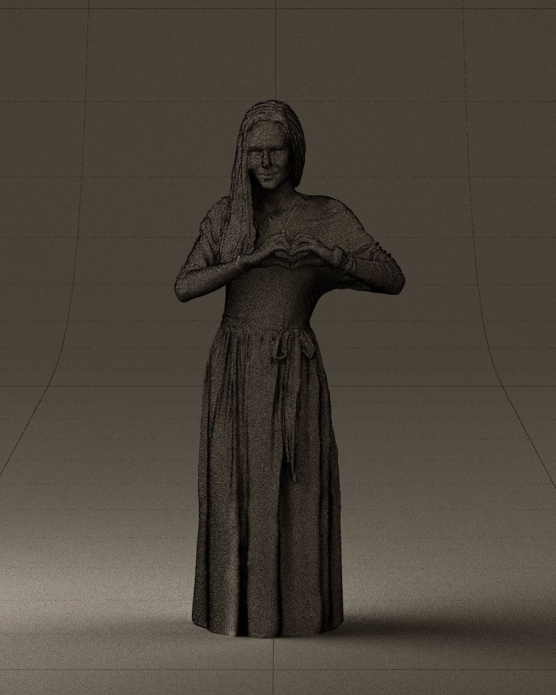 Woman showing the heart 0606 3D model_32