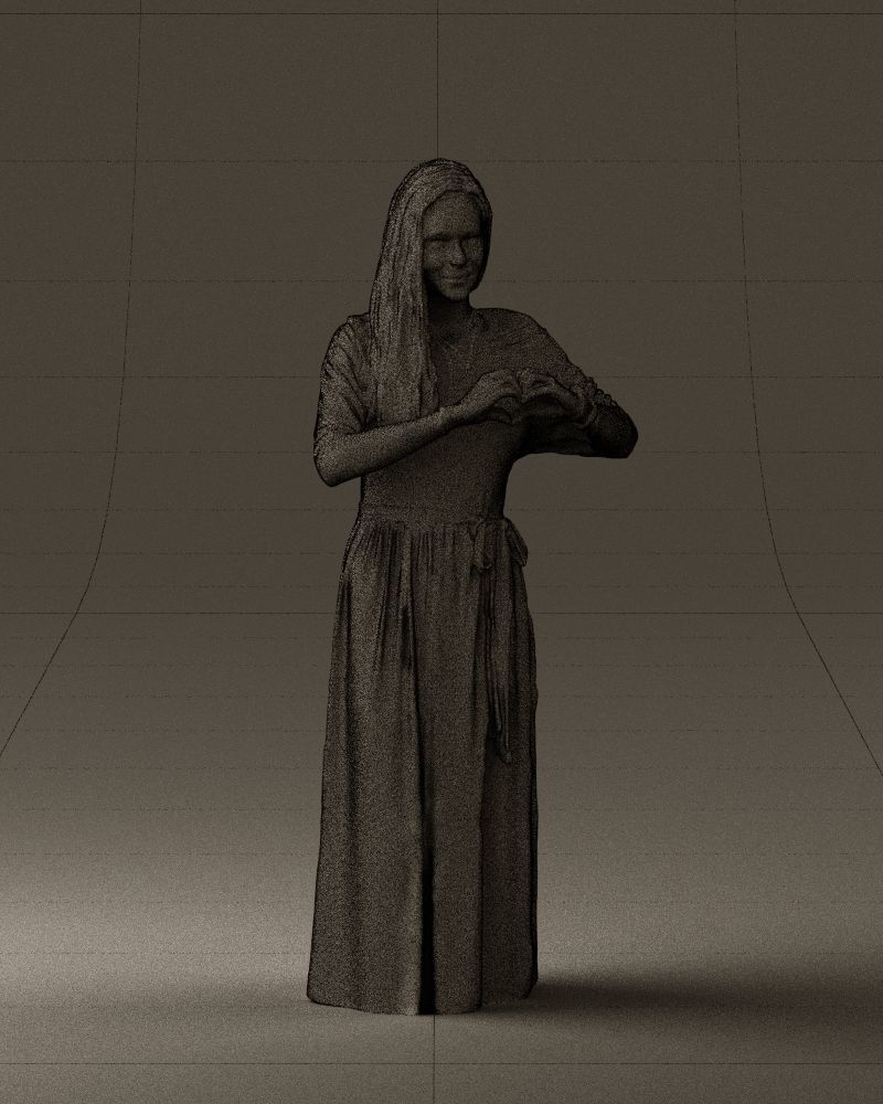 Woman showing the heart 0606 3D model_38