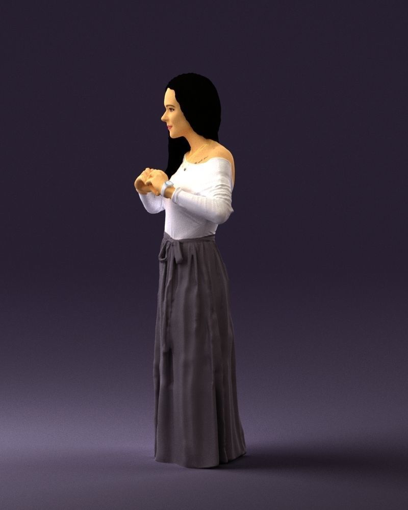 Woman showing the heart 0606 3D model_24