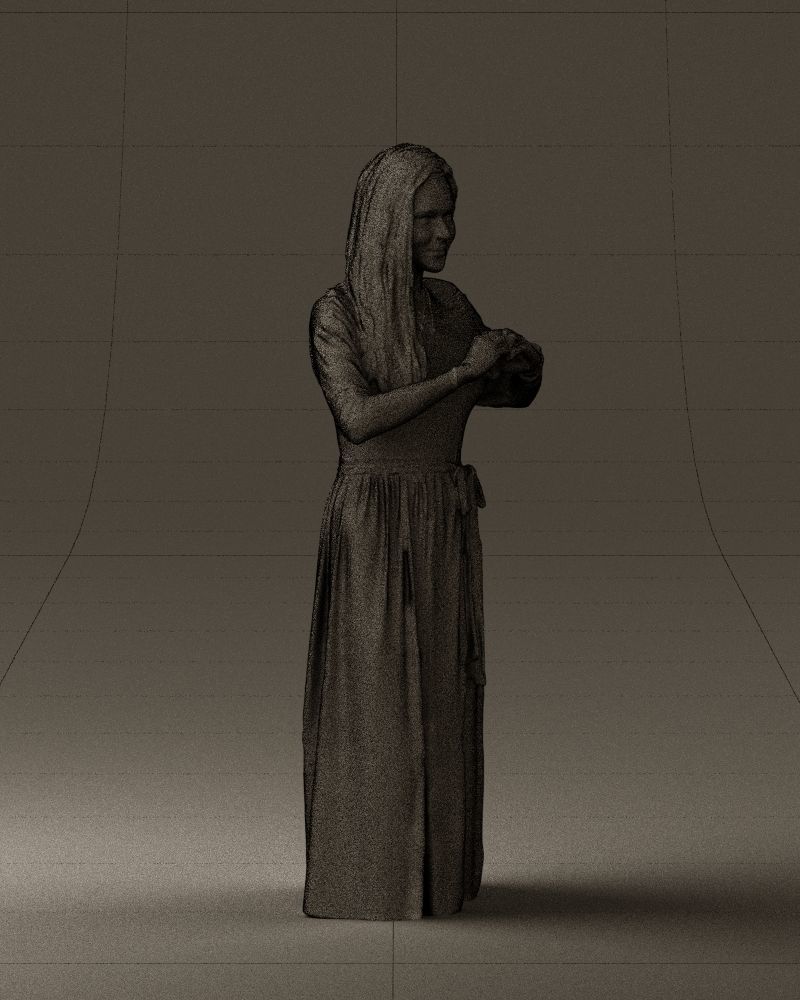 Woman showing the heart 0606 3D model_8