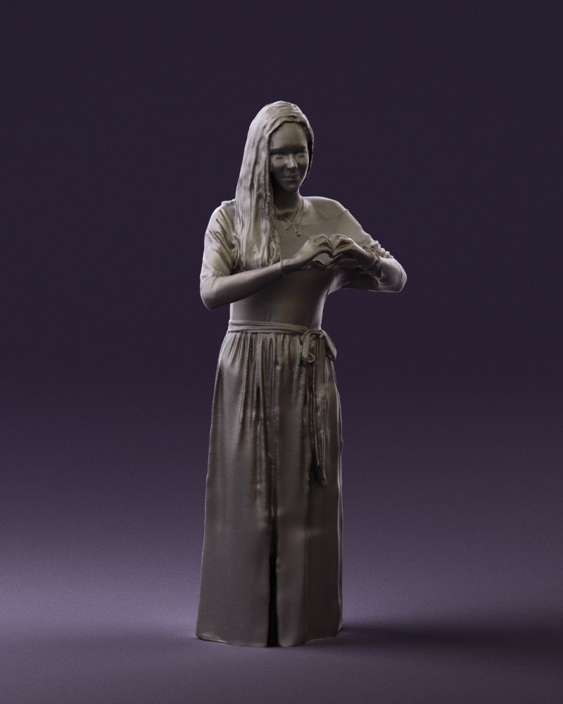 Woman showing the heart 0606 3D model_37