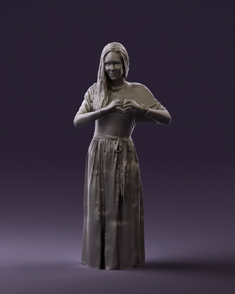Woman showing the heart 0606 3D model_31