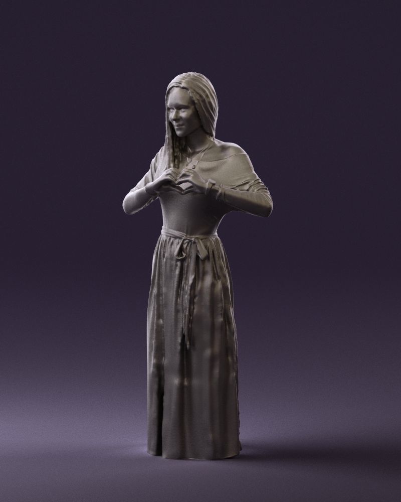 Woman showing the heart 0606 3D model_28