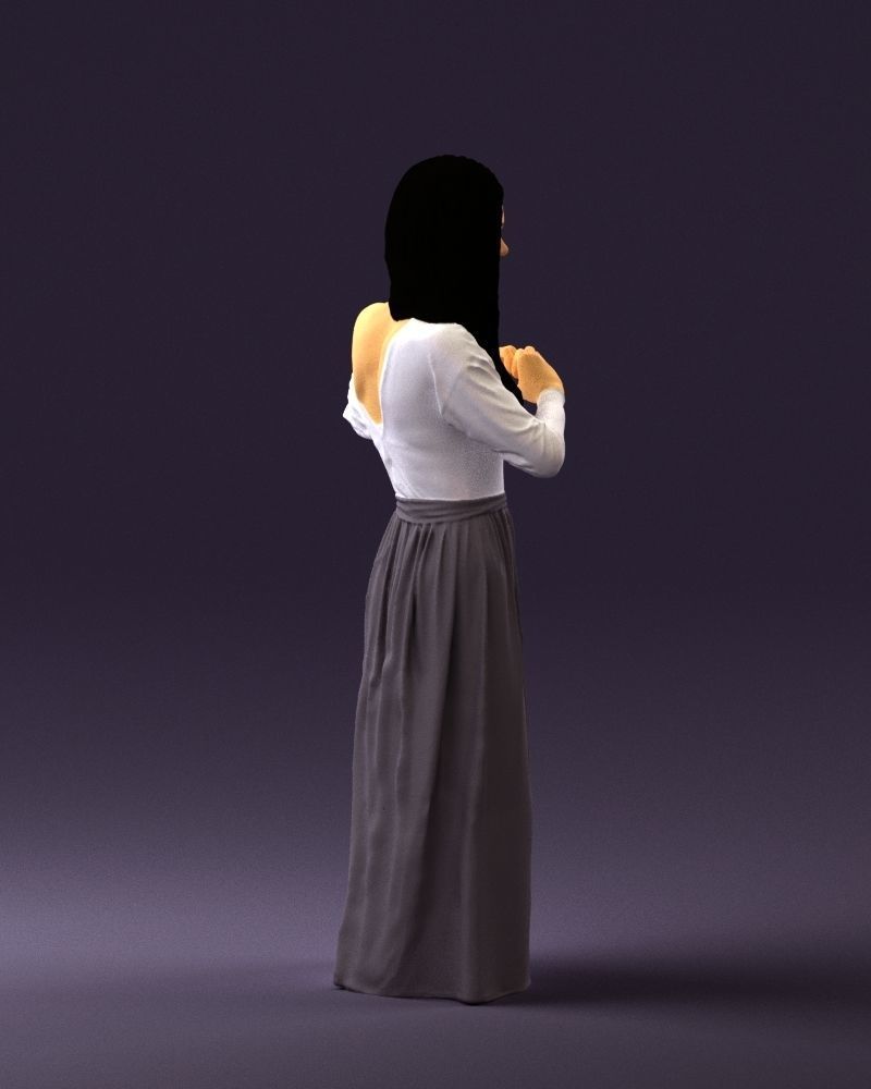 Woman showing the heart 0606 3D model_12