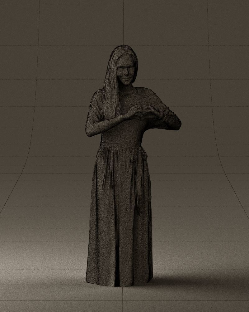 Woman showing the heart 0606 3D model_35