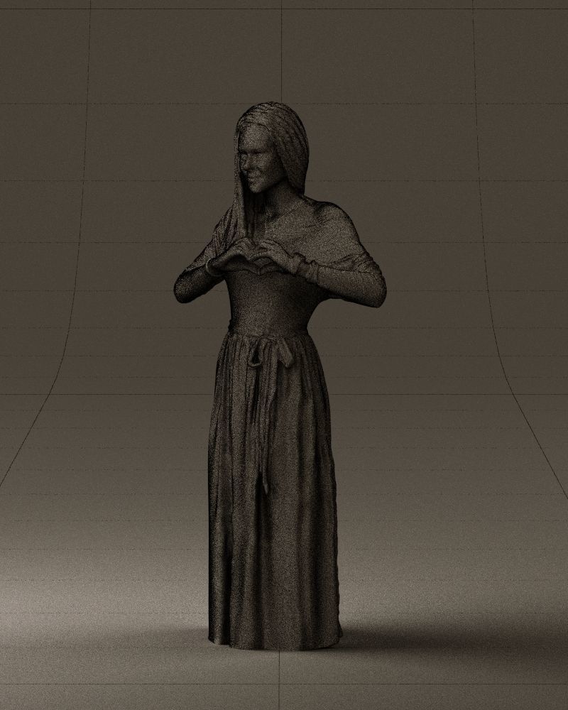 Woman showing the heart 0606 3D model_29
