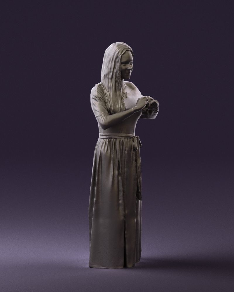 Woman showing the heart 0606 3D model_7