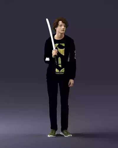 000239 Young Man Holding a Sword 0107