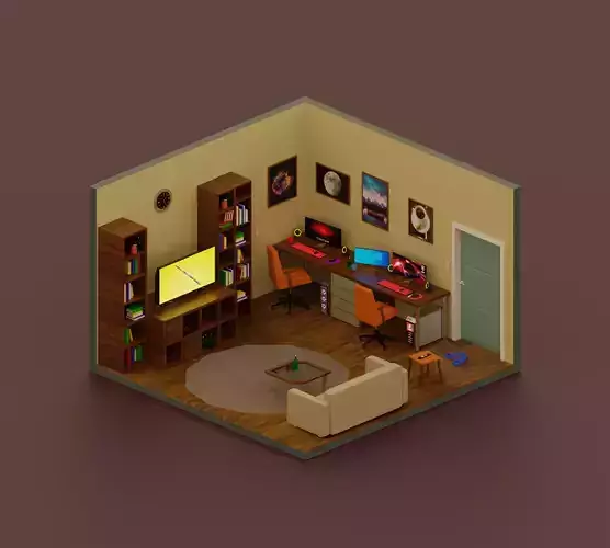Blender Isometric room
