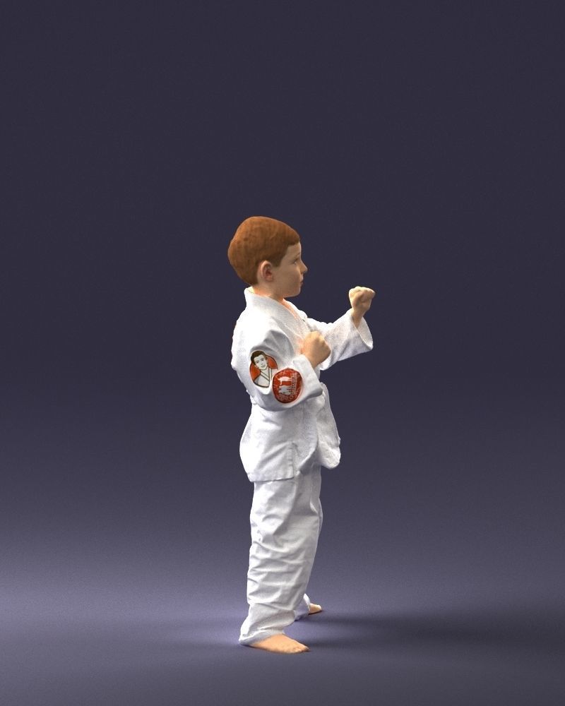 000195 Young Martial Artist Boy 1016 3dp 3D print model_12
