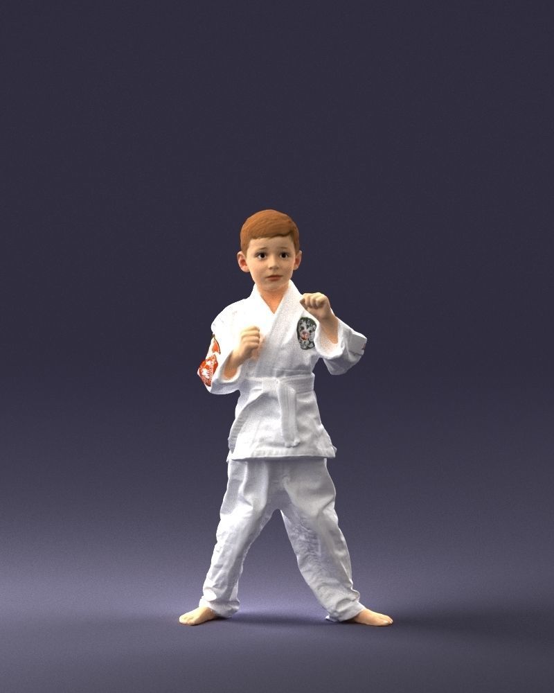 000195 Young Martial Artist Boy 1016 3dp 3D print model_3
