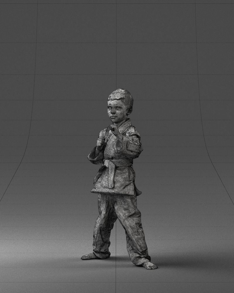 000195 Young Martial Artist Boy 1016 3dp 3D print model_32