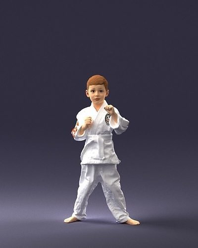 000195 Young Martial Artist Boy 1016 3dp 3D print model