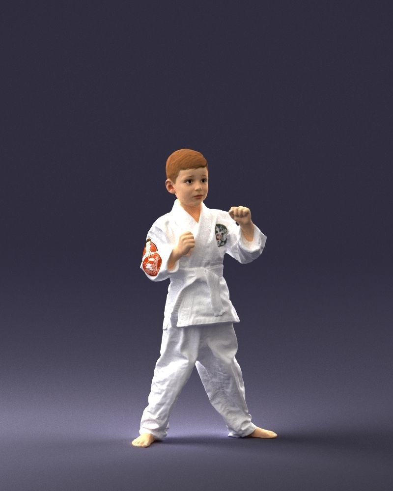 000195 Young Martial Artist Boy 1016 3dp 3D print model_6