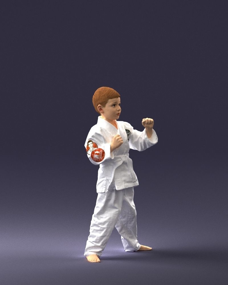 000195 Young Martial Artist Boy 1016 3dp 3D print model_9