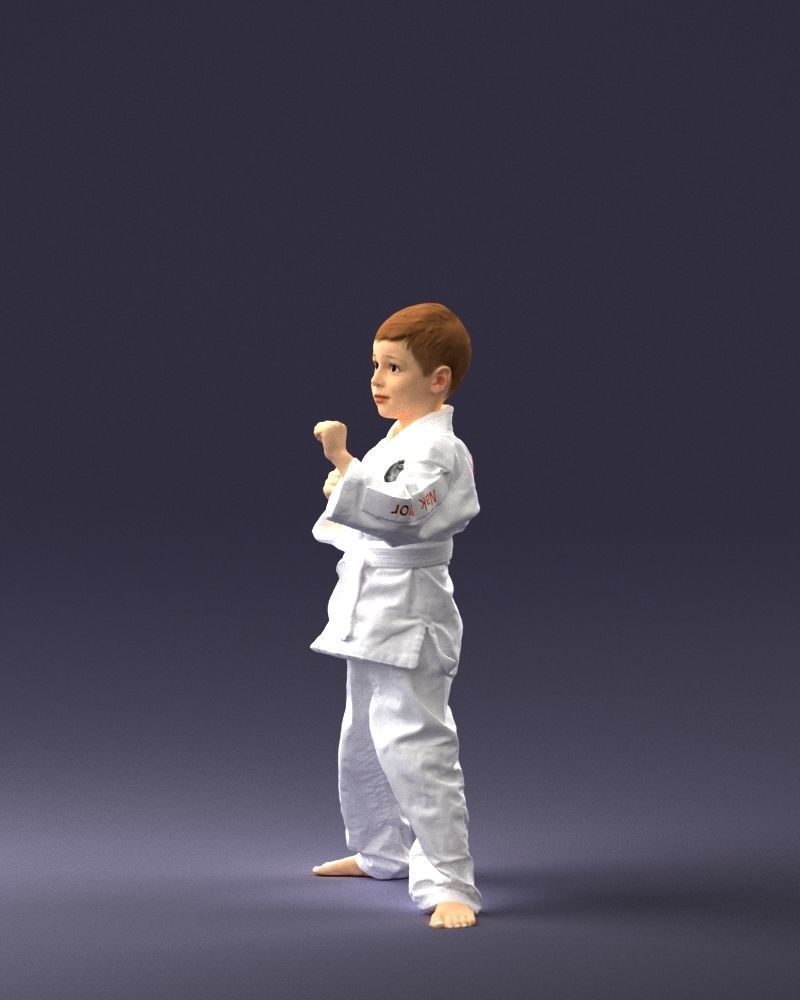 000195 Young Martial Artist Boy 1016 3dp 3D print model_27