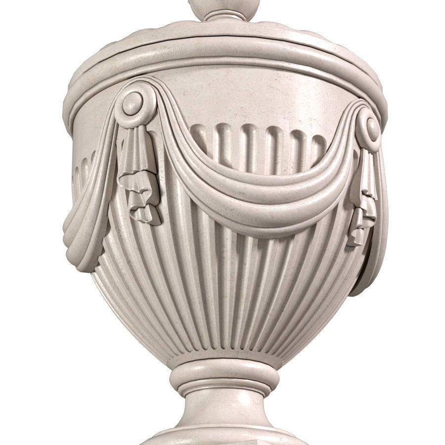 Classical vase for decorating the facade Classic outdoor vase 3D model_2