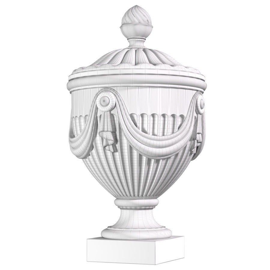 Classical vase for decorating the facade Classic outdoor vase 3D model_4