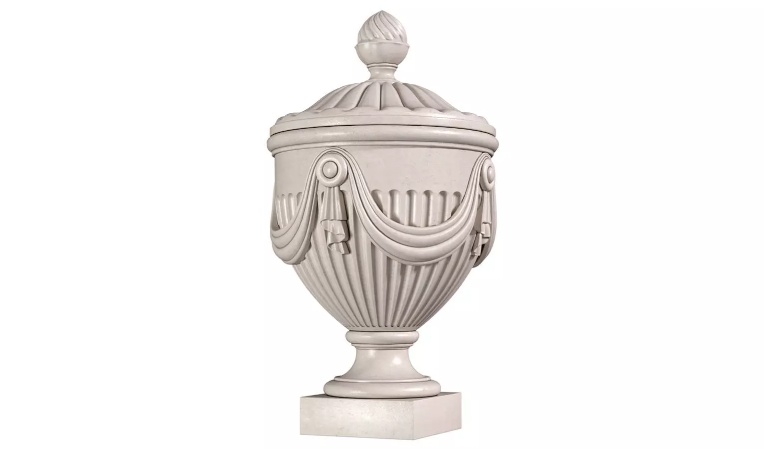 Classical vase for decorating the facade Classic outdoor vase 3D model_0