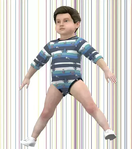Baby Boys Onesie  Low-poly 3D model