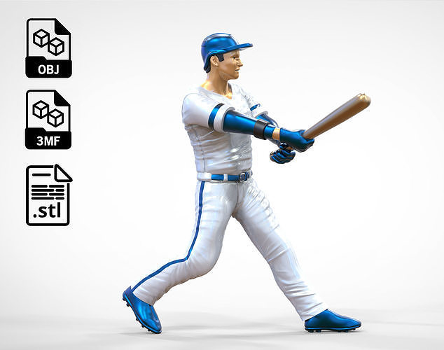 N1 Baseball player Center fielder 3D print model