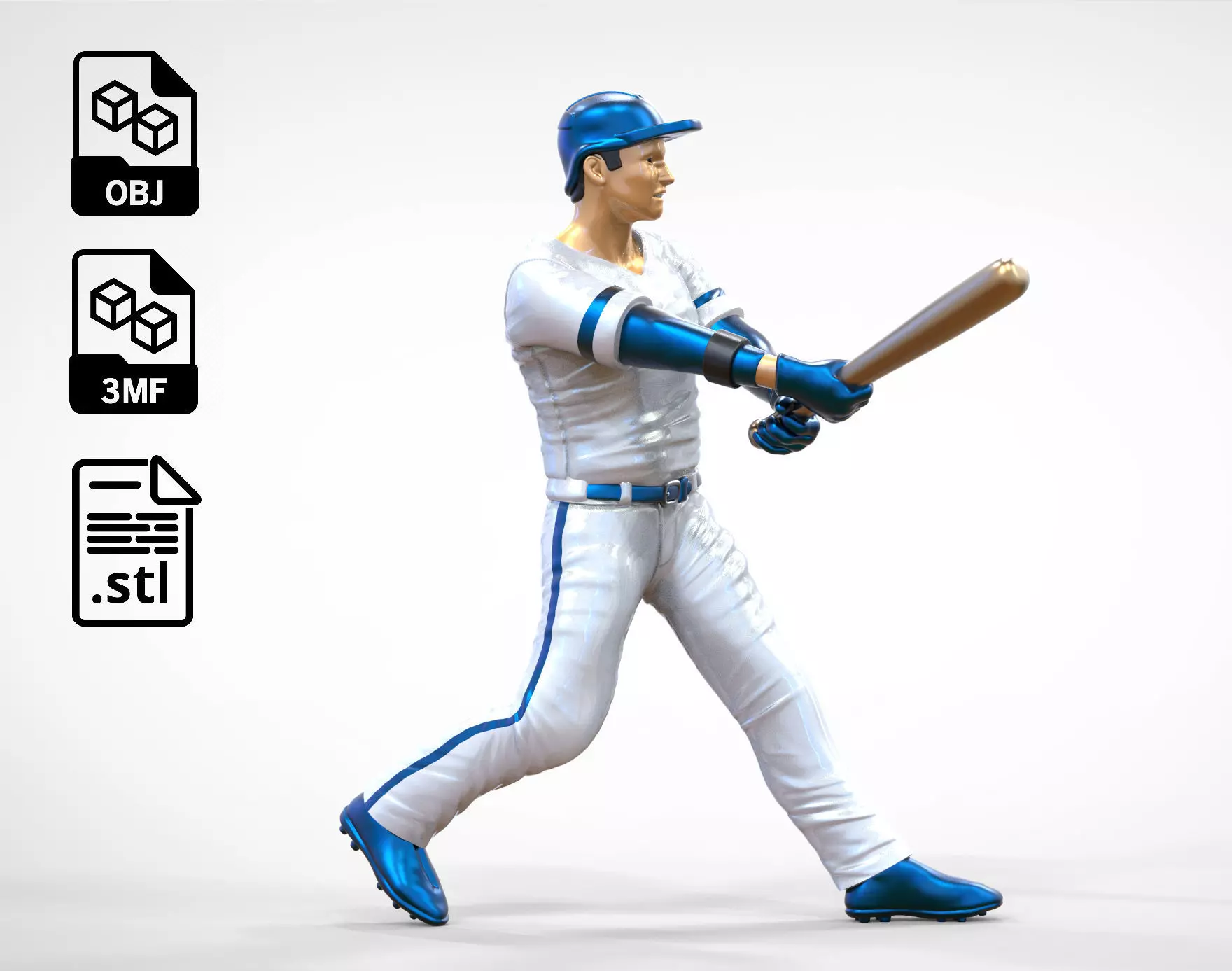 N1 Baseball player Center fielder 3D print model_0