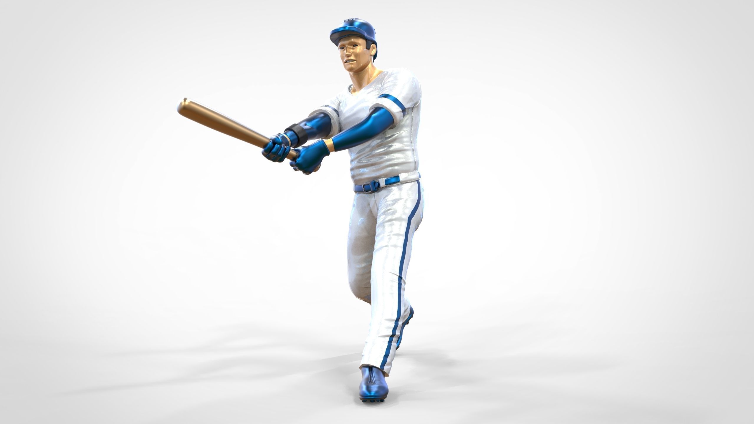 N1 Baseball player Center fielder 3D print model_11
