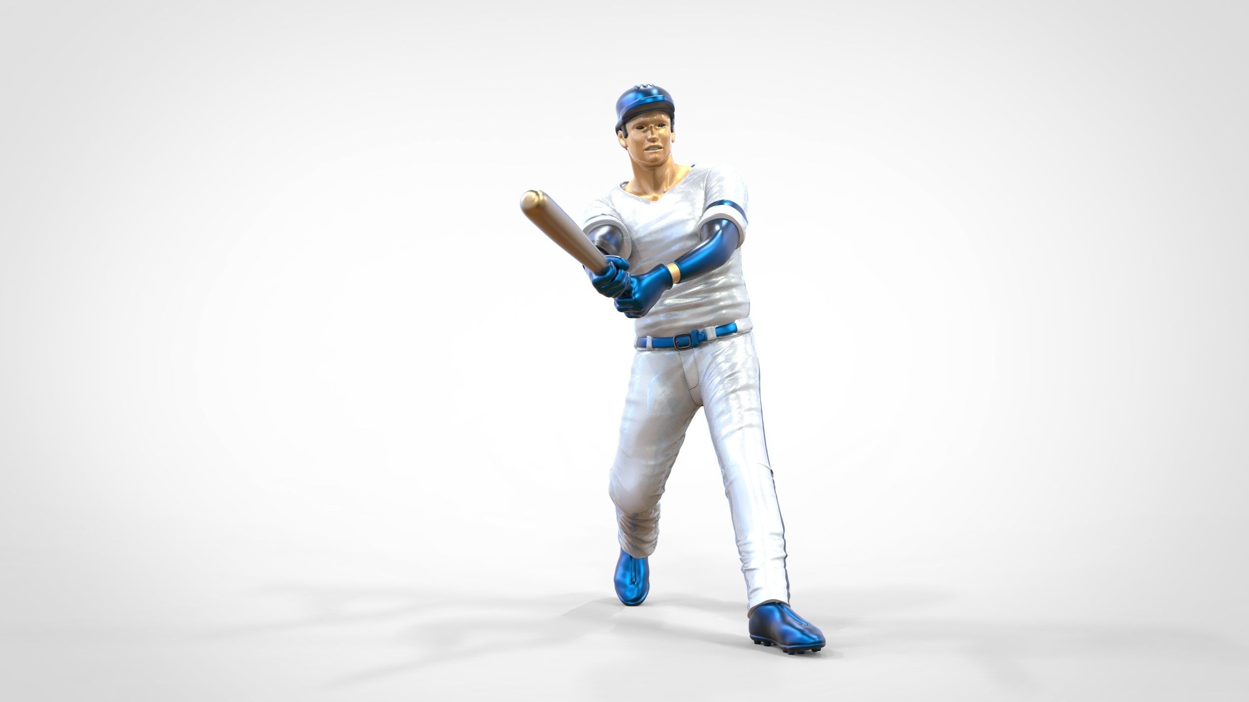 N1 Baseball player Center fielder 3D print model_15