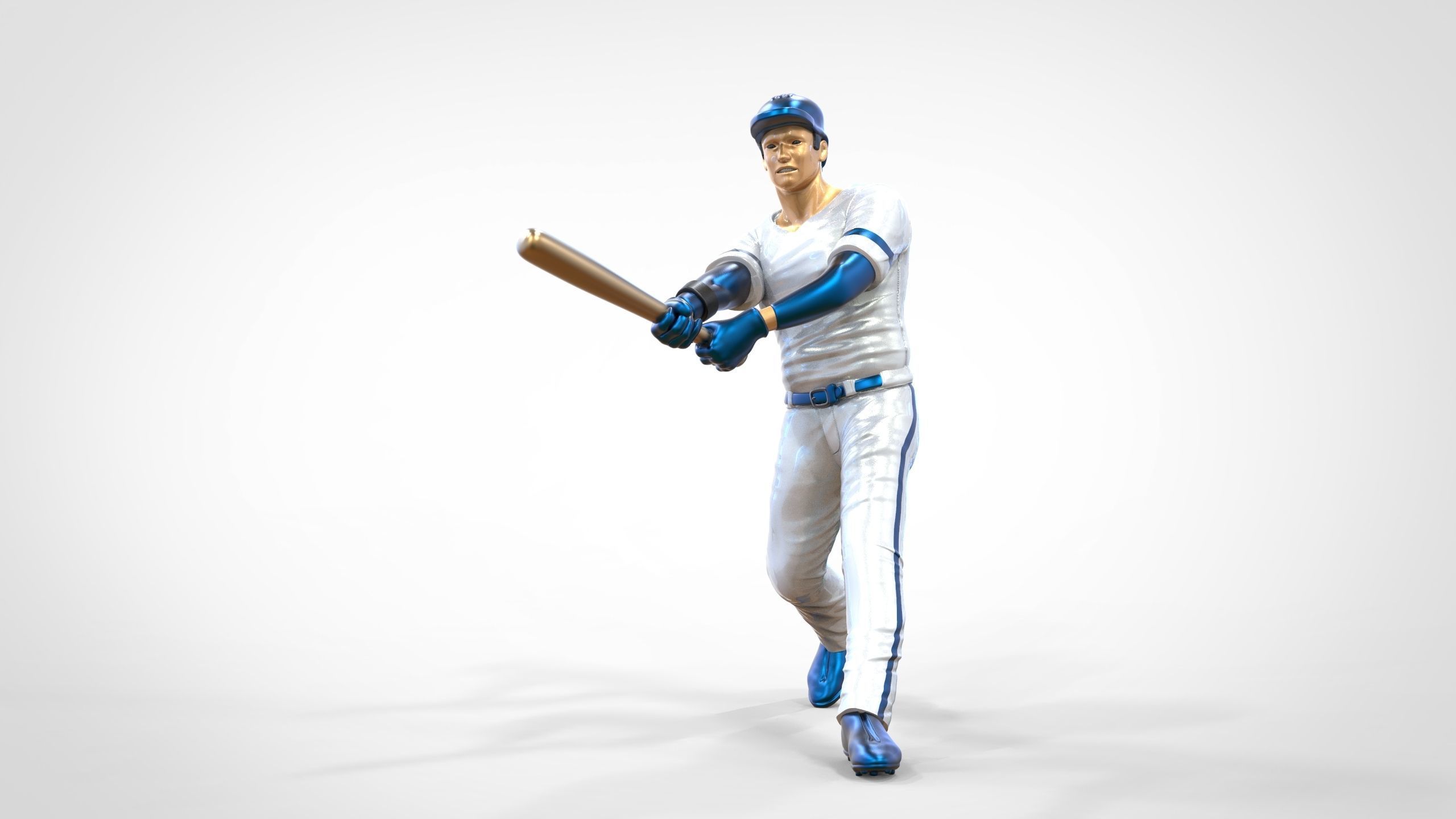 N1 Baseball player Center fielder 3D print model_13